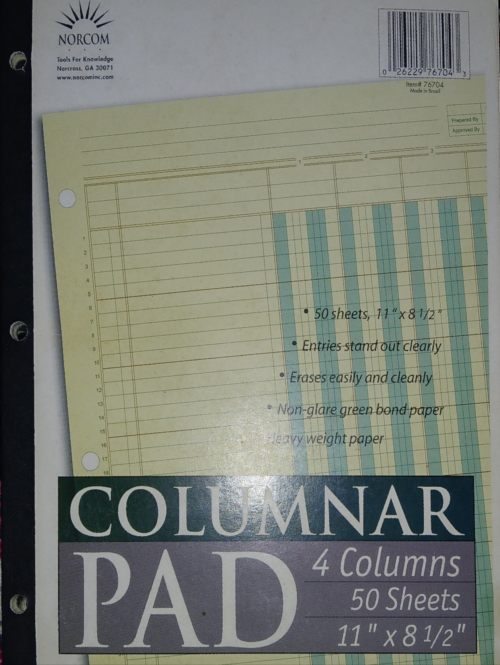 📊 Vintage Columnar Pad | 4 Columns | Retro Accounting | Budget Planning